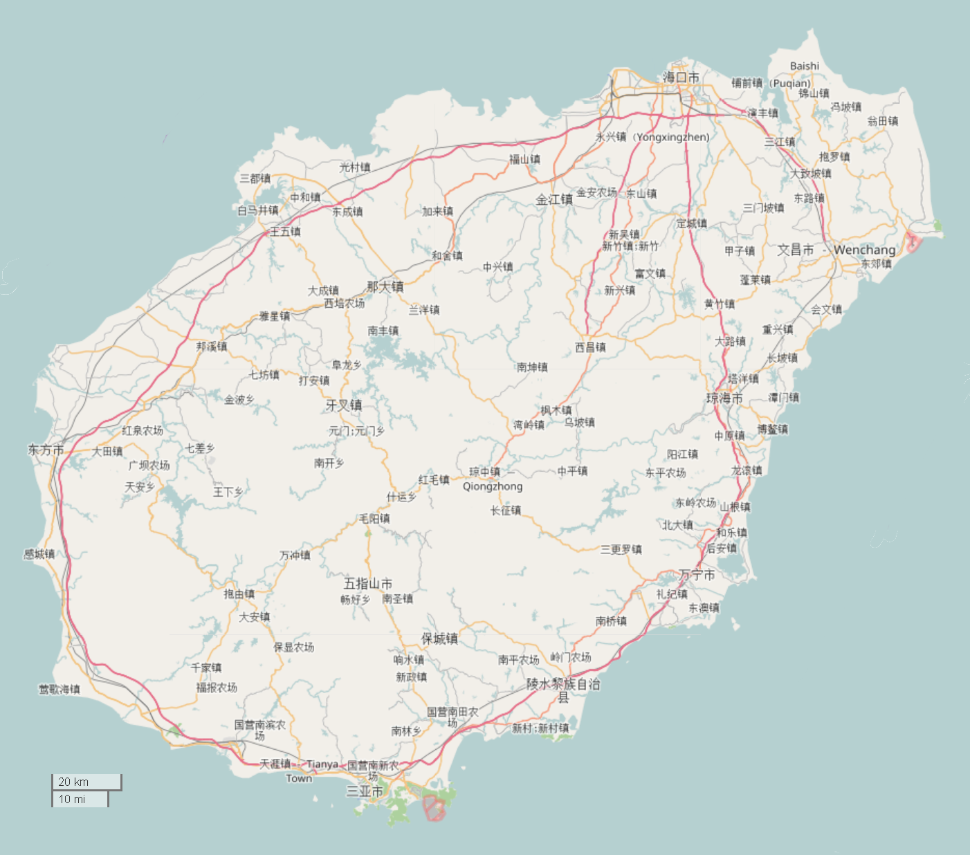 海南区域地图